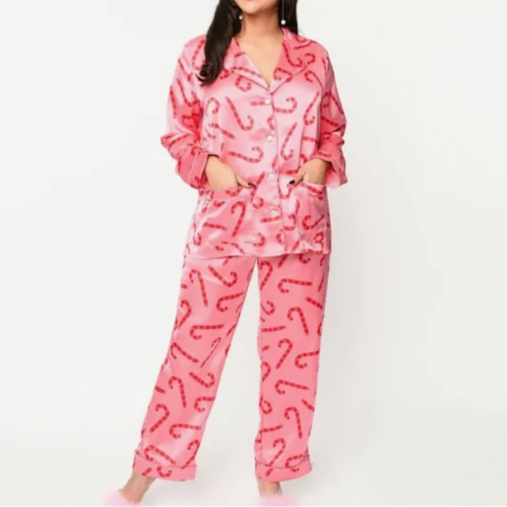 Buddy Love Pink and Red Candy Cane Pajama Set